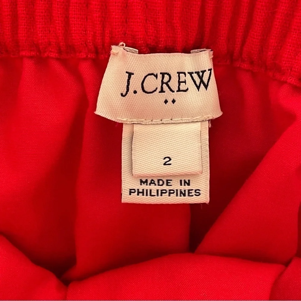 J. Crew Factory Red Scalloped Sidewalk Skirt
